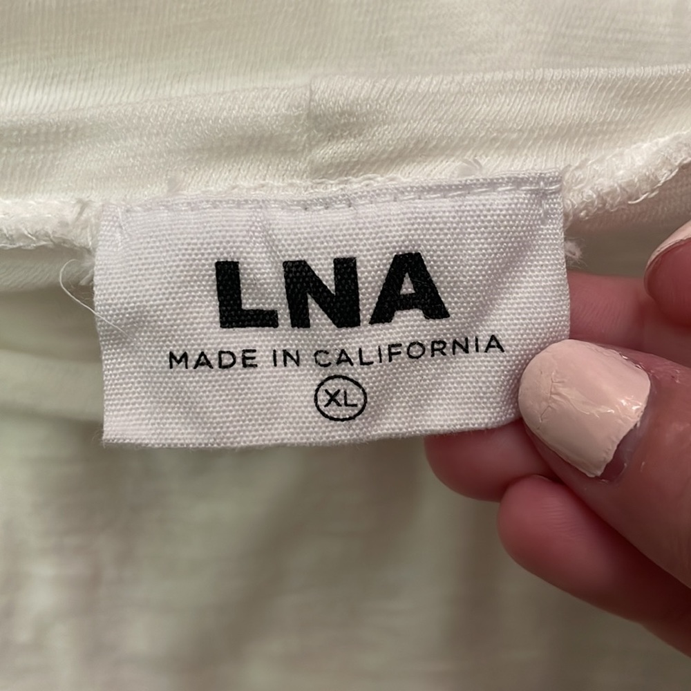 ⭐️2 for $20⭐️ LNA White Strappy Neck Cutout Tee Shirt - Picture 5 of 6